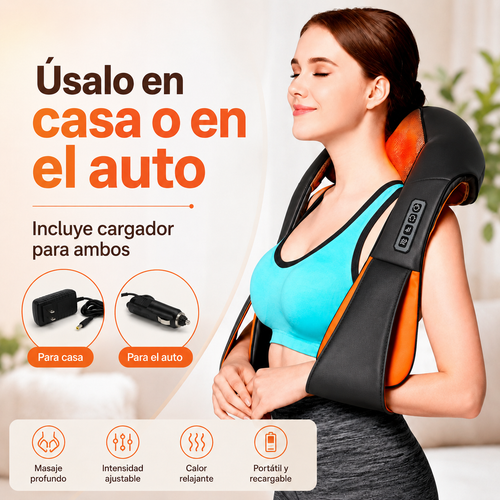 Masajeador Cervical Shiatsu con Calor para Cuello y Hombros